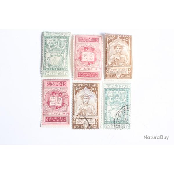 Timbre Italie sixi�me centenaire mort de Dante neufs et oblit�r�s 1921