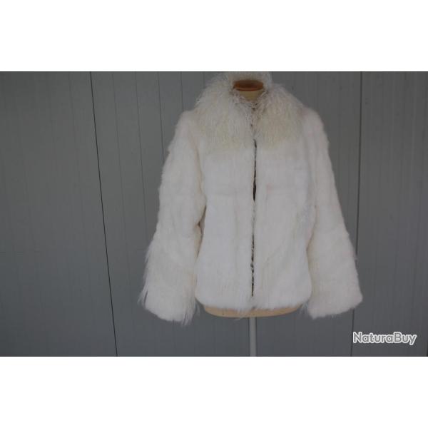 Veste en Fourrure de lapin blanc Rabbit T40/42