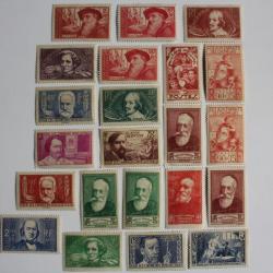 Timbres France lot 1935-1940 sur les aides aux chômeurs neufs