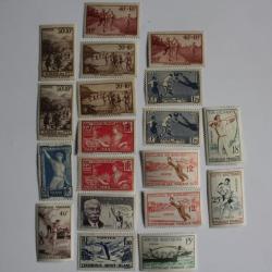 Timbres France lot 1923-1958 sur le sport international neufs