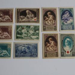 Timbres France lot 1937-1940 sur la santé neufs