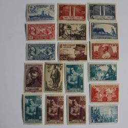 Timbres France lot 1927-1940 sur les soldats neufs