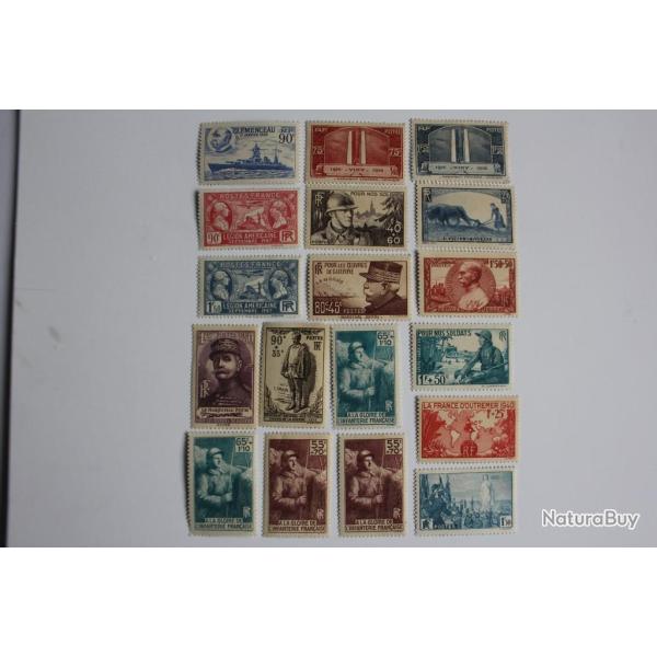 Timbres France lot 1927-1940 sur les soldats neufs