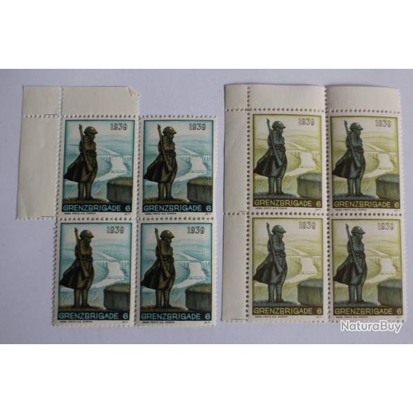 Vignettes Suisse Grenzbrigade 6 1939 neuves