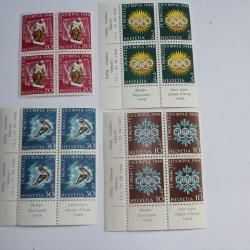 Timbres Suisse Jo Saint-Moritz 1948 bloc x4 neufs