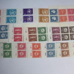 Timbres Suisse OMM ONU OMS 1955 à 1973 neufs bloc de 4