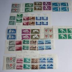 Timbres Suisse Pro Patria Lot 5 année bloc x4 1950-1956 neufs