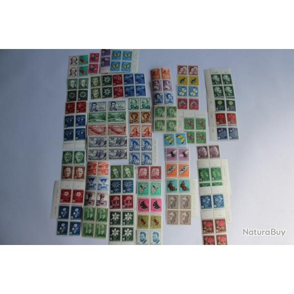 Timbres Suisse Pro Juventute Lot 14 ann�e bloc x4 1931-1956 neufs
