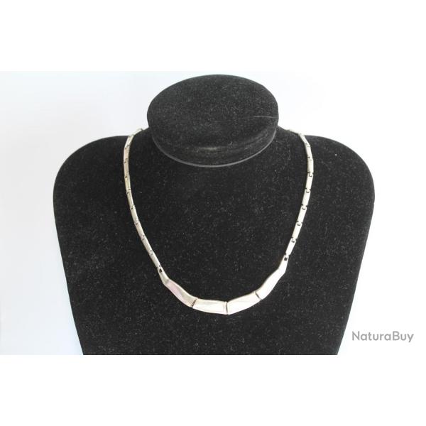 Collier argent massif nacre rose Bijoux