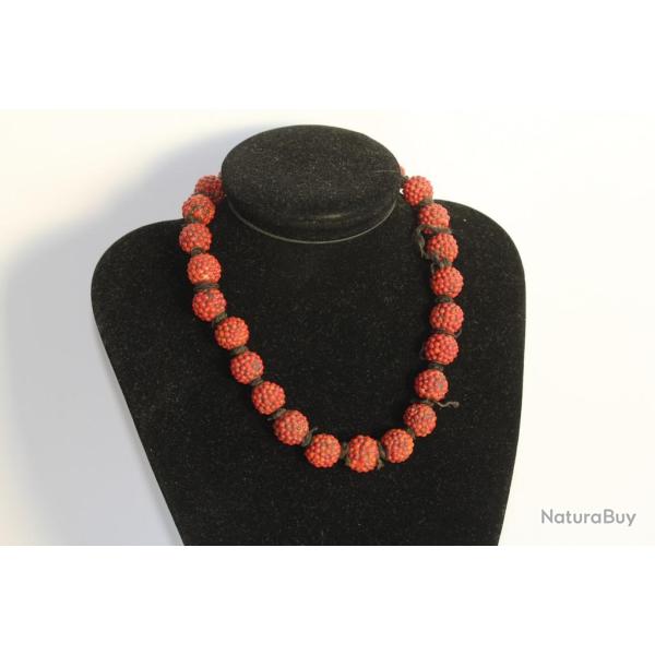 Collier ethnique billes de verre Bijoux