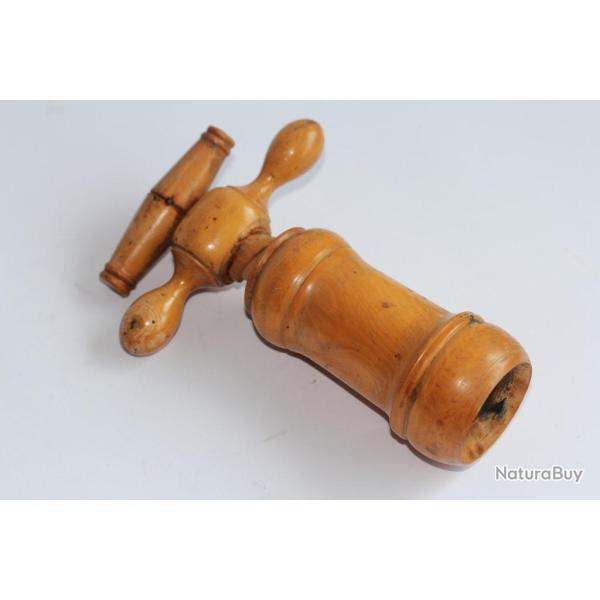 Ancien tire-bouchon Cloche bois