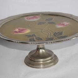 Plat à tarte faïence sur pied