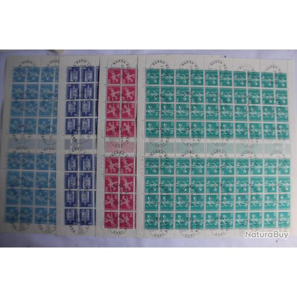 Timbres Suisse 4 planches t�te b�che oblit�r�s 1960