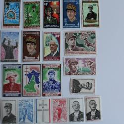 Timbres France et colonies française lot Général de Gaulle neufs
