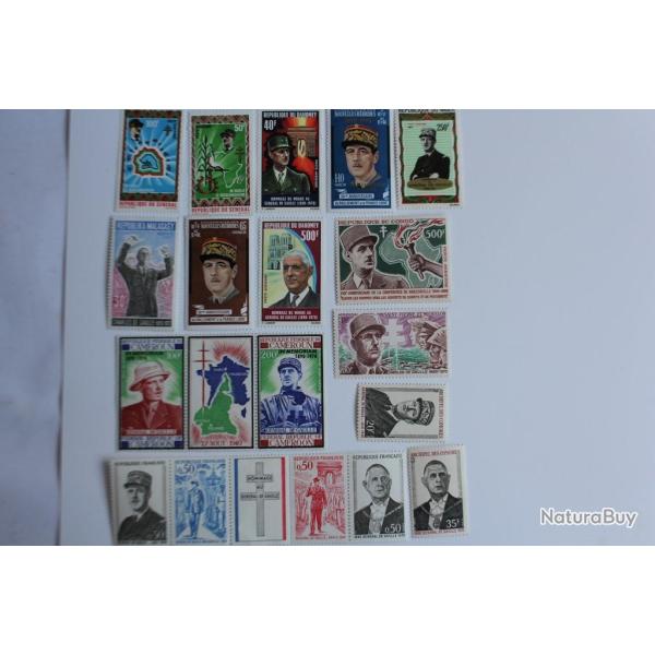Timbres France et colonies fran�aise lot G�n�ral de Gaulle neufs