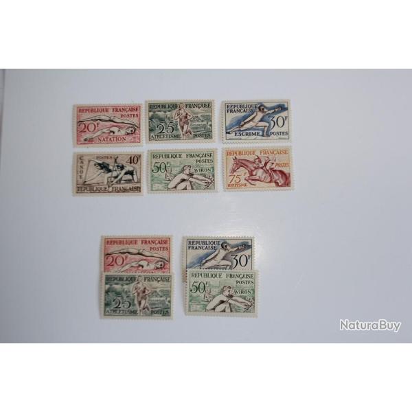Timbres fran�ais s�rie JO Helsinki 1952 neufs