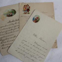 Lettres papier gaufré Chromos XIXe siècle