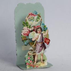 Image chromo dépliant XIXe siècle diorama Ange et colombe Allemagne