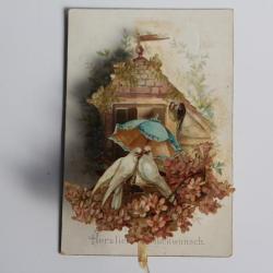 Image chromo à système XIXe siècle Colombes diorama