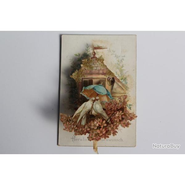 Image chromo � syst�me XIXe si�cle Colombes diorama