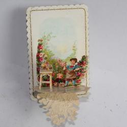 Image chromo dépliant XIXe siècle Muguet diorama