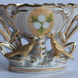 Vase de mariage porcelaine Vieux Paris Oiseaux