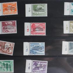 Timbres Suisse série Technique et paysage surcharge BIE 1950
