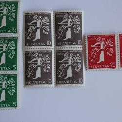 Timbres Suisse série Exposition nationale 1939