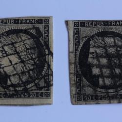 Timbres France Cérès 20c 1849