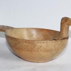 Bol à crème en bois sculpté Canard