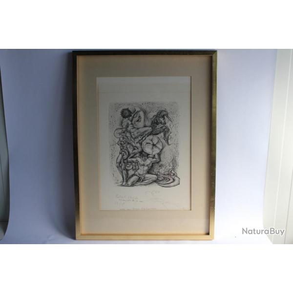 Gravure moderne Rehaut d'artiste signe