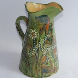Pichet céramique Musique Genève Meyrin 1921 Art populaire
