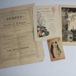 Menus Programmes Société de Zofingue Étudiants 1895 Suisse