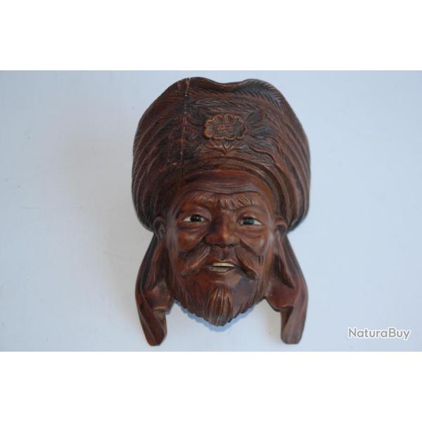 Masque chinois T�te bois sculpt�