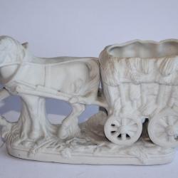 Porcelaine biscuit Petit vase Cheval.