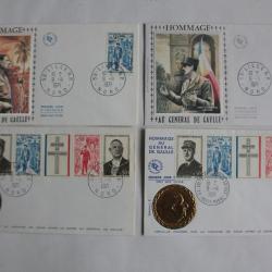 Lot 4 enveloppes 1er Jour France Charles de Gaulle 1971