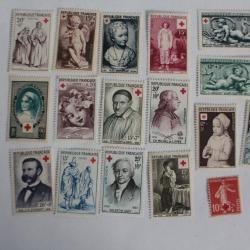 Timbres France croix rouge 1950-1960 neufs
