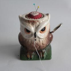 Pique aiguilles céramique Devidoir fil Hibou Couture