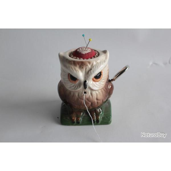 Pique aiguilles c�ramique Devidoir fil Hibou Couture