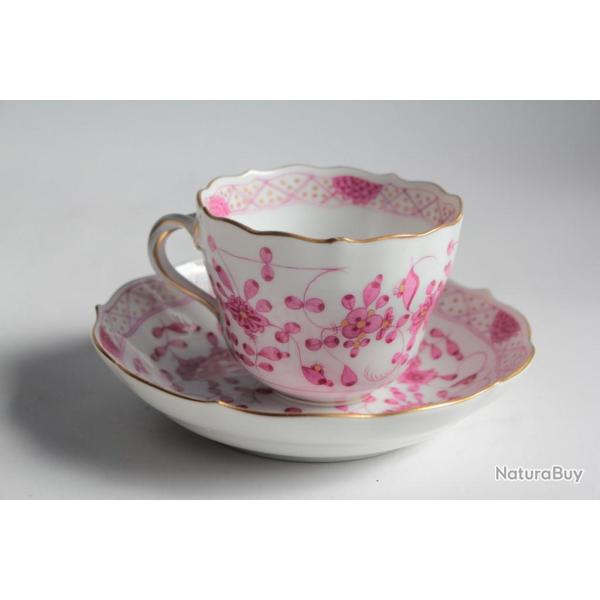 MEISSEN Tasse � caf� porcelaine Indian Flowers XIXe si�cle