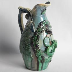 Pichet céramique Lézard insectes trompe l'oeil Portugal