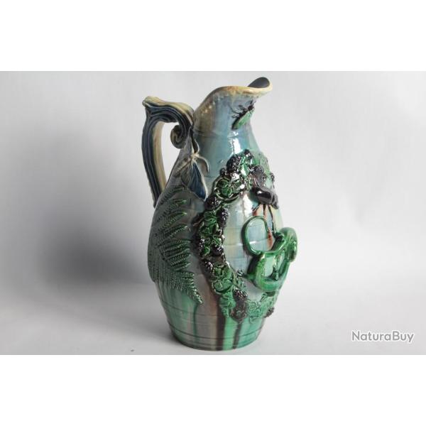 Pichet c�ramique L�zard insectes trompe l'oeil Portugal
