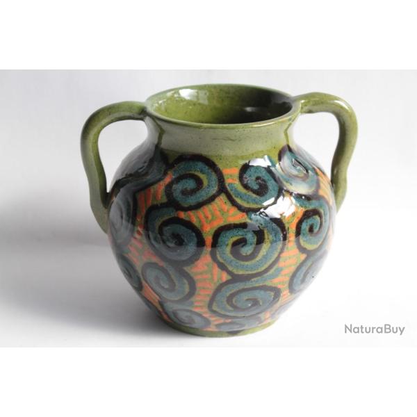 Vase terre verniss�e Sciez Poterie Haute Savoie