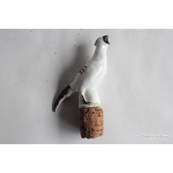 Ancien Bouchon porcelaine bec verseur oiseau