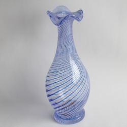 Vase soliflore verre soufflé filigrane Clichy