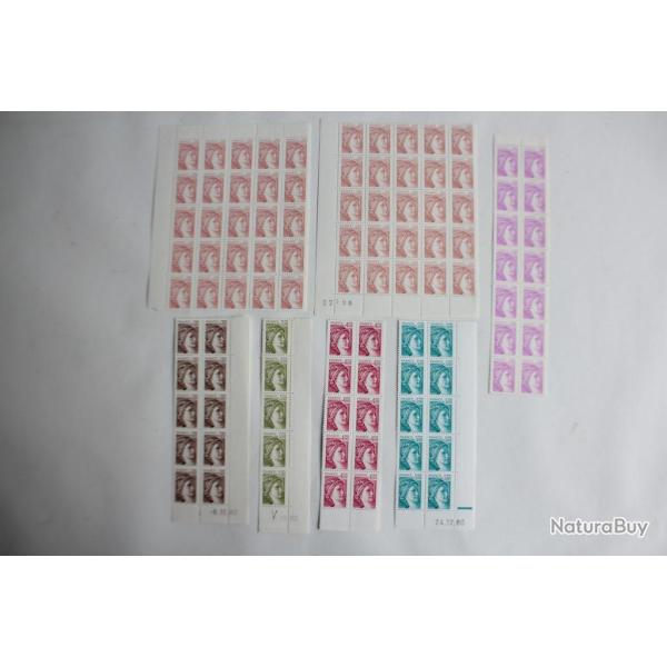 Timbres France blocs Sabine de Gandon 1981 coins dat�s