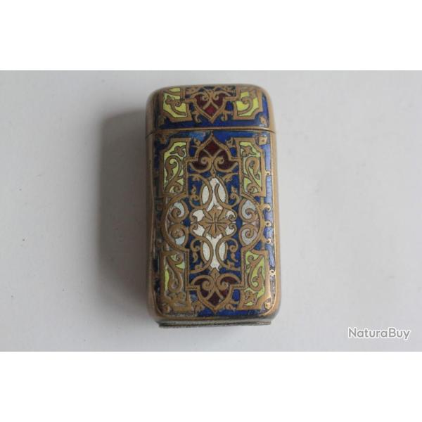 Boite � feu boite d'allumettes �maux cloisonn�s Pyrog�ne
