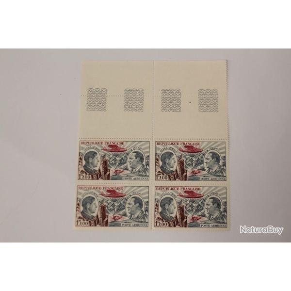 Timbres France bloc x4 poste a�rienne Aviateurs n�48 neufs