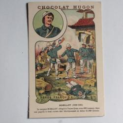Chromo publicitaire Chocolat Hugon h&eacute;ros Fran&ccedil;ais Bobillot