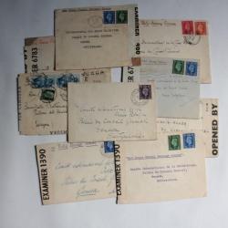 Lot 10 Enveloppes Grande Bretagne avec censure croix rouge 1941